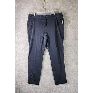 Caslon Ankle Chino Pant Womens 16 Ebony Gray Stretch Cotton Lightweight NWT